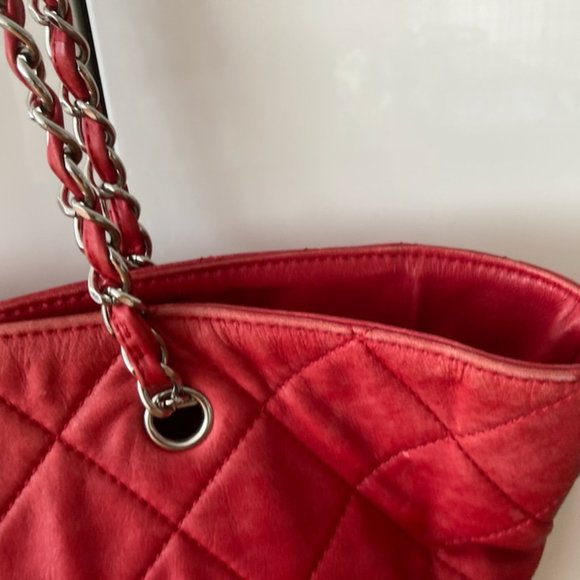 Chanel Vintage Lambskin Quilted Shoulder Bag-RED - Picture 5 of 10